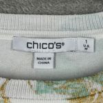 Chico's  Sweater Medium Gold Metallic Floral Pullover Elegant‎ Shimmer Grannycore Photo 5