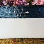 Kate Spade  Saffiano Leather Wallet Black Beige Snap Closure NWT Photo 0