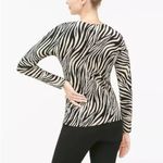 J.Crew Zebra Print Crewneck Sweater Pink Black Animal Print Top cashmere S Photo 4