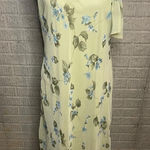 Believe Womens Light Green Floral Draped Neck Y2K Midi Dress Size 16 Blue Photo 0