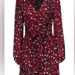 ALC Frank A.L.C. Red & Black Leopard Print Silk Mini Wrap Dress Size 4 Photo 12
