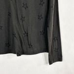 Rails Medium Top Black Sheer Star Print Long Sleeve V Neck Cotton Women 1581 Photo 5