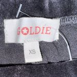 Goldie Black Flare Velvet Pull on Pants Raw Hem Photo 2