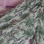 Karen Kane  SHEER LIGHTWEIGHT COTTON ZEBRA PALM TREE NATURE PRINTED TASSEL BLOUSE Photo 3