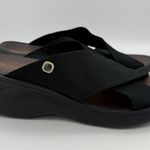 BZees 2.5" Sandals Womens 9 Desire Wedge Slip On Stretch Vacation Travel Beach Black Photo 4
