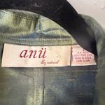 anii Vintage 90s Women's Green Silk Button Up Top Shirt L Metallic Artsy Fairy Size L Photo 5