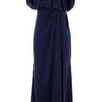 BHLDN NWT  Lena in Navy Flutter Sleeve Jersey Slit Front Maxi Dress Gown 4 Photo 0