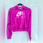 Nike  Air Sportswear Purple Pink Fuchsia Cropped Hoodie Sweater Women's XS Photo 3