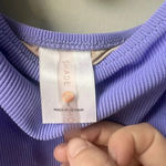 Shade & Shore Shade & Shore Double Knot Cut Out Ribbed One Piece Swimsuit S Purple Cheeky Photo 2