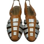 Latigo  Silver Leather Fisherman Sandals Sz 6.5‎ Buckle Strappy Boho Flat Coastal Photo 9