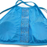 Aerie  Womens Bikini Swim Top Size Medium High Neck Beachy Boho Lace Panel Summer Photo 4