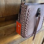 Montana West  | Dusty Rose Leather Crossbody Bucket Bag w/ Tooled Design Photo 2