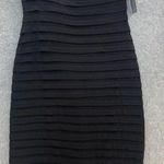 London Times  Women's Dress Sleeveless Body Con Tiered Black White 4 Surplice Photo 12