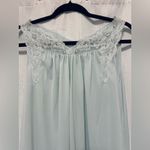 Vintage Shadowline Blue Sheer Lace Nylon Chemise Nightgown Small Photo 2