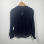 Fate Top Women XS Blue Pin tuck Sheer Button Up Blouse Long Sleeve Officecore Photo 5