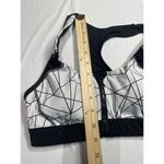 Yvette Racerback Front Zip High Impact Sports Bra Black White Geometric Size XS‎ Photo 4