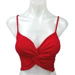 ZARA Knit Red Sleeveless Sweetheart Twist Front Cami Crop Tank Top Size S Photo 0