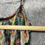 Ali & Kris  Dress Womens Large Feathers Boho Print Spaghetti Straps‎ Mini Lined Photo 3