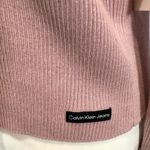 Calvin Klein Jeans dusty rose mock neck ribbed knit sweater size large NWT Photo 2