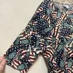 LuLaRoe Lady Liberty Flag Print Tunic Top Stretch Irma Style L NWT Photo 3