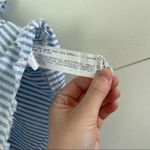 ZARA White Blue Striped Asymmetrical One Shoulder Ruffle Top Photo 3