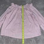 Love More Off Shoulder Ruffle Blouse Women’s Sz Small Lightweight Baby Pink Photo 4