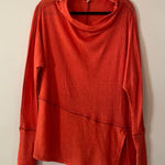 We The Free  Orange Pink Mockneck Oversized Top Bohemian Women's size Medium Photo 0