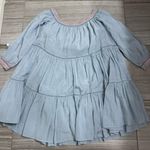 Free People  Blue “Sunbeams” Embroidered Off the Shoulder Mini Dress- Size XS Photo 2