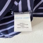 Draper James V-Neck Puff Sleeve Shirt in Nassau Navy Mariner Stripe Size XL Photo 6