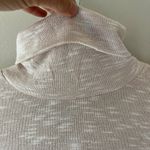 Dress Barn  Sz L Pullover Turtleneck Cream Gold Stretch Long Sleeve Side Slits Photo 4