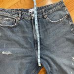 ZARA  Relaxed Fit High Waist Rise Ripped Distressed Jeans Blue denim cropped 14 Photo 4