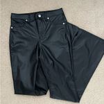 H&M black vegan leather flared pants / jeans Photo 2
