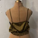 ZARA  Mini Crop Top S Bronze Olive Green Summer Retrogirl Glam Rocker Bohemian Photo 2
