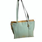 Coach May Tote in Seafoam Blue Pebbled Leather Large Bag Handbag Photo 2