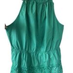 H by Halston Halston 100% Cotton Wide Eyelet Lace Hem Faux Drawstring Neckline Cinch Waist XL Photo 0