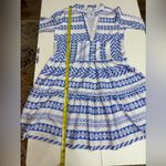 Chic Blue and White Geometric Mini Summer Women’s Dress size S Photo 8