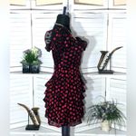 Lovers + Friends Blythe Mini Dress Black Red Polka Dot Medium Photo 3