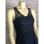 Azazie Formal Navy Lace sleevless dress sexy keyhole on back size small Photo 4
