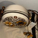 Tory Burch NWT T Monogram Braided Floral Moon Circle Crossbody Photo 2