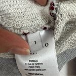 Sandro  Paris Grey Red Lace Crew Neck Sweatshirt Womens S Preppy Casual Pullover Photo 3