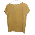 American Eagle Waffle Knit Pullover Cozy Henley Tee Shirt Top Yellow Medium Photo 1