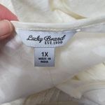 Lucky Brand  Cream & White Jacquard Knit Henley Size 1X Photo 4