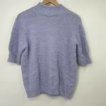 Marled Sweater Short Sleeve Eyelash Knit Mock Neck Lavender Purple Womens Large Photo 1