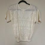 Short sleeve ivory Detail knit sweater Womens M White Size M Photo 0