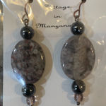 Gray and Black Stone Earrings Photo 0