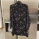 Sézane 💕SEZANE💕 100% Silk Button Down Shirt Dress ~ Black Floral Print XS Photo 6