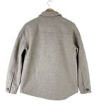 Avec Les Filles  Button Front Boyfriend‎ Shacket in Beige Oat Melange, Size Small Photo 10