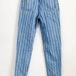 Paris Sport Club Vintage Striped high waisted Skinny Button Fly Denim Jeans Sz 5 Photo 4