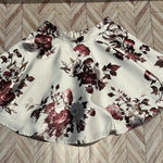 Jodi Kristopher  Ivory Floral Flare A-Line Mini Skirt School Dance Rose Size 3 Photo 0