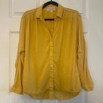 Cloth & Stone Anthropologie  Landry Buttondown gold Blouse Shirt Sz Small Photo 0